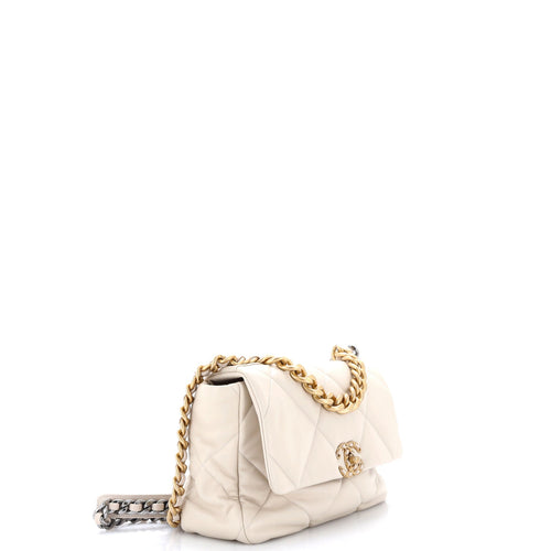 19 Flap Bag Quilted Leather Large