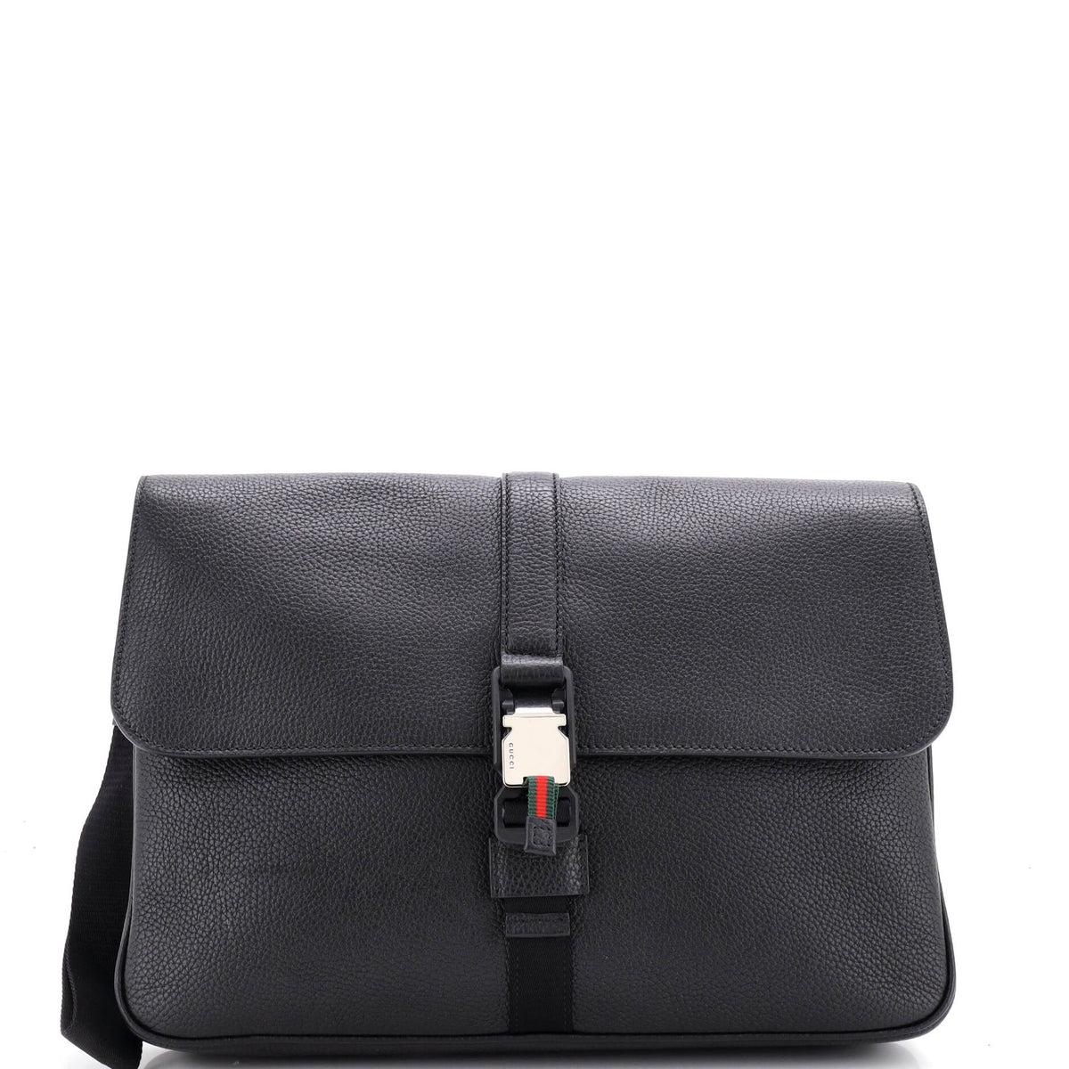 Web Buckle Wristlet Briefcase Leather