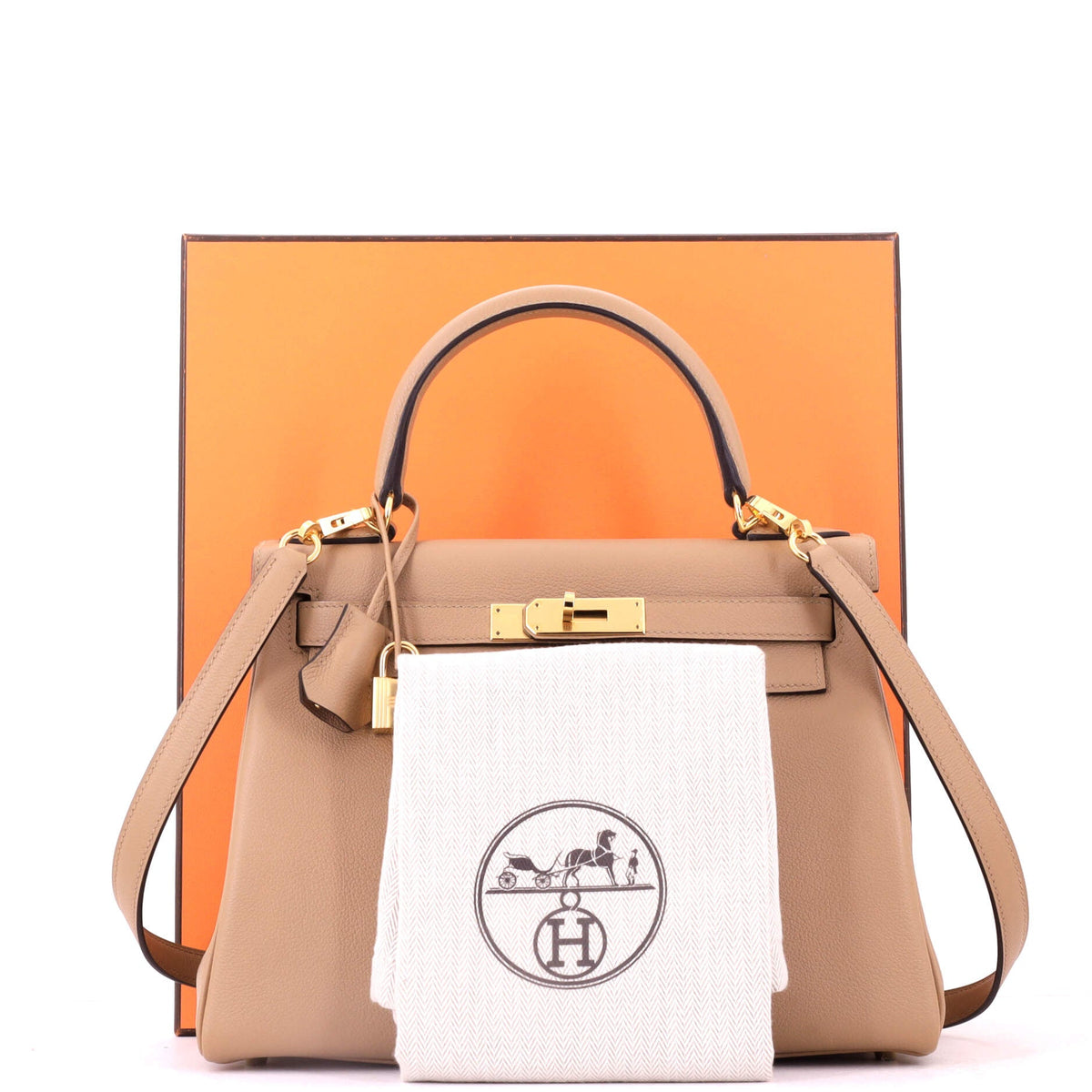 Kelly Handbag Chai Evercolor with Gold Hardware 28