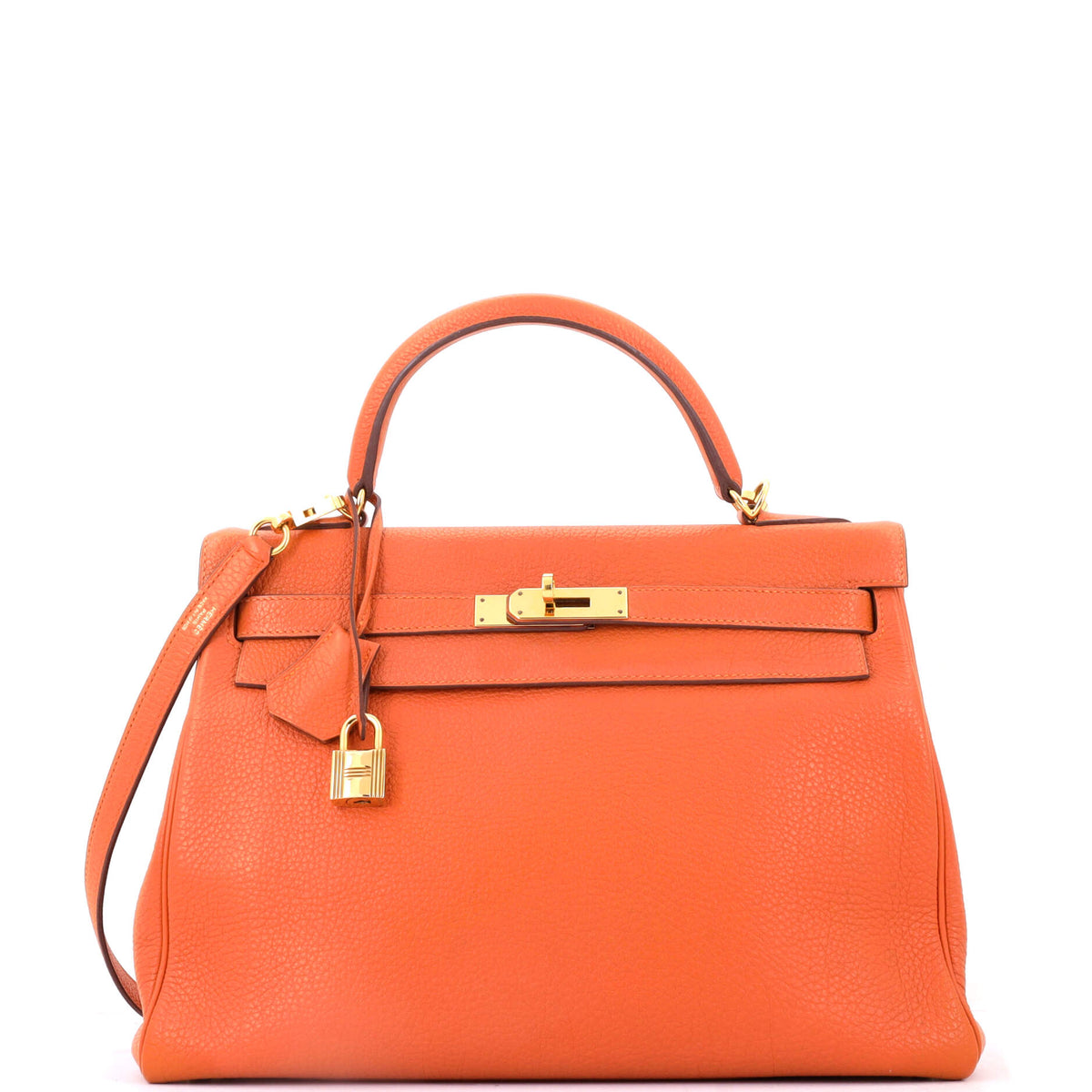 Kelly Handbag Orange H Togo with Gold Hardware 32