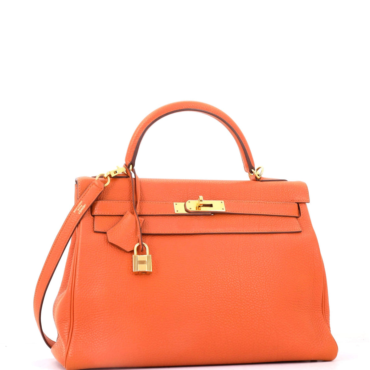 Kelly Handbag Orange H Togo with Gold Hardware 32