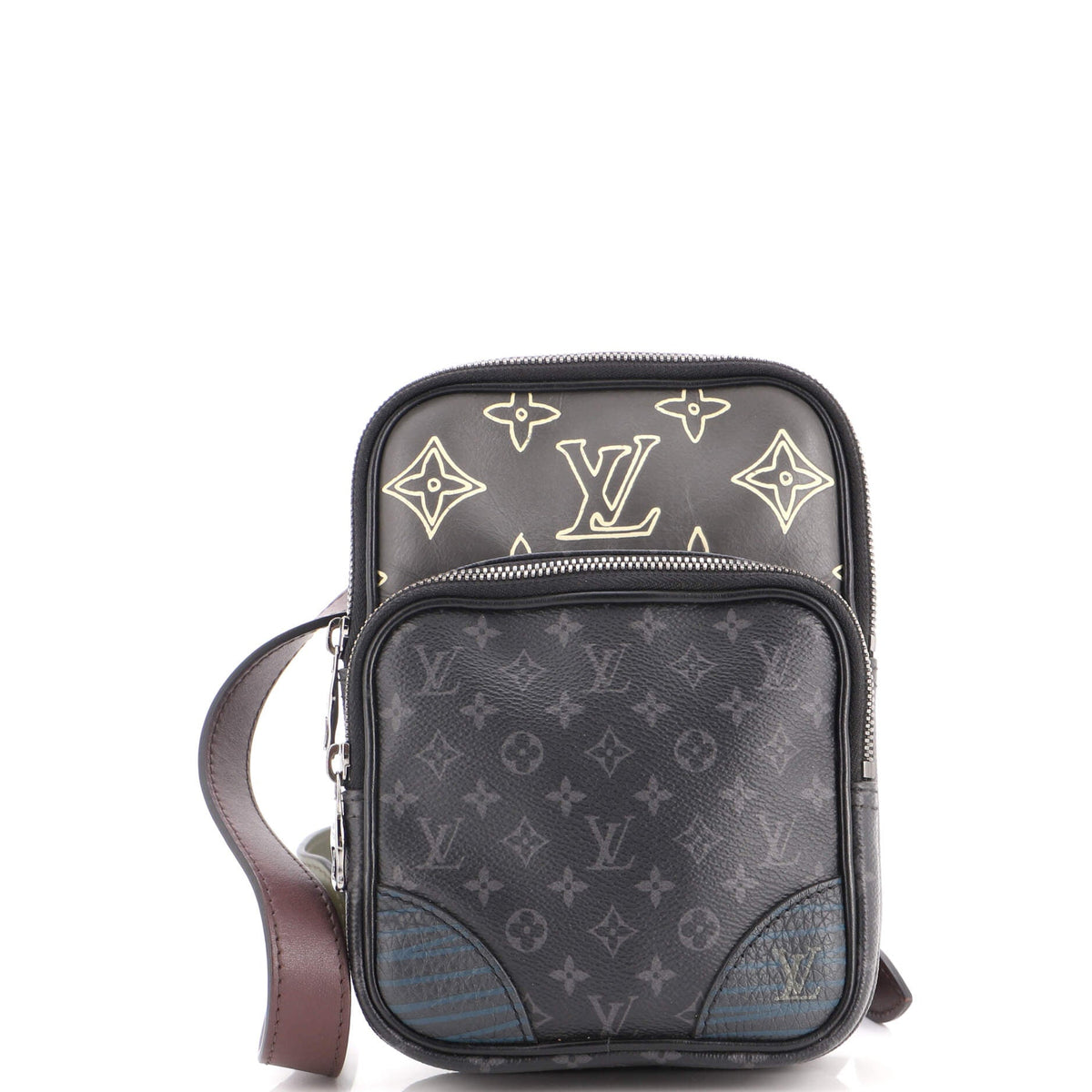 Amazone Sling Bag Patchwork Monogram Eclipse Canvas and Printed Leather