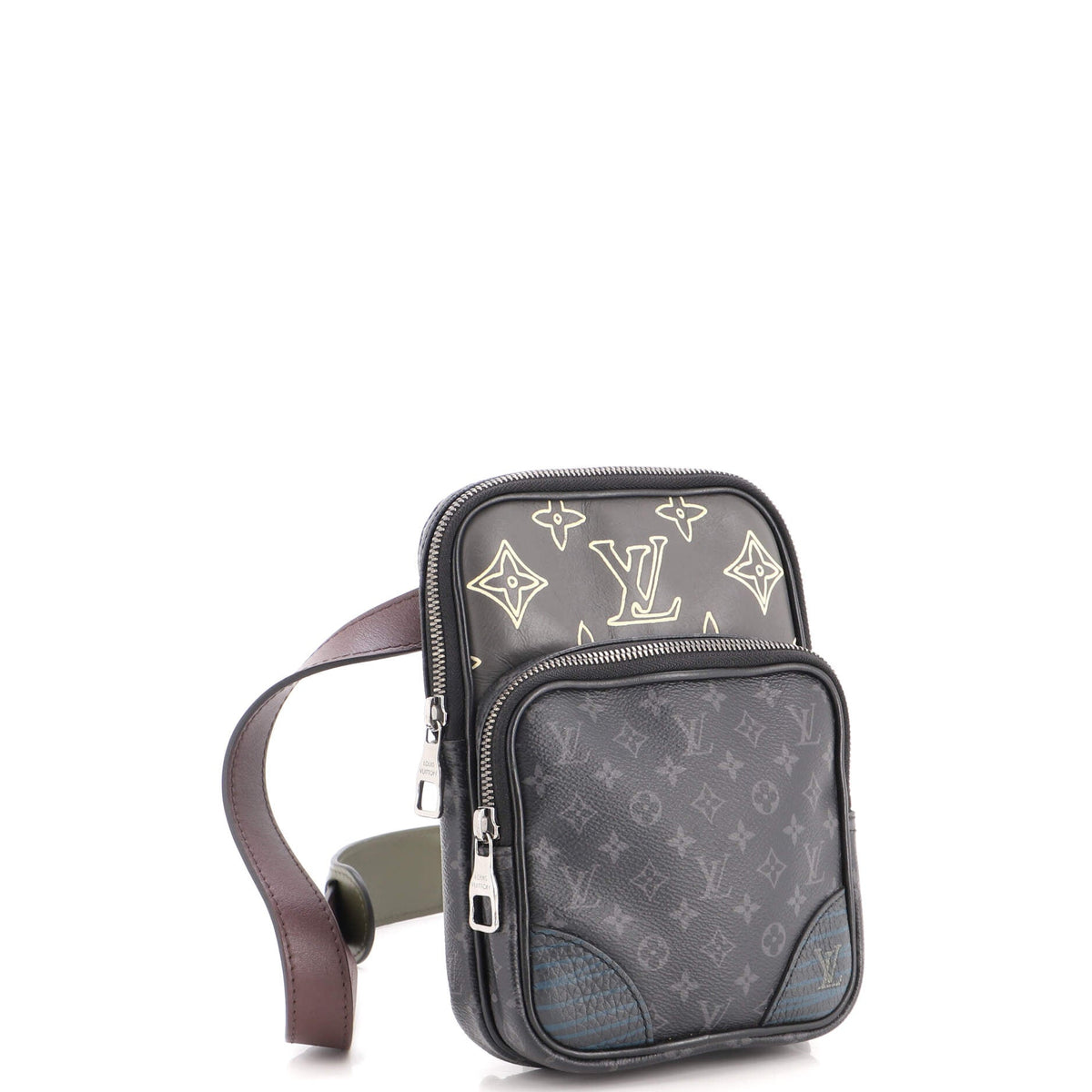 Amazone Sling Bag Patchwork Monogram Eclipse Canvas and Printed Leather