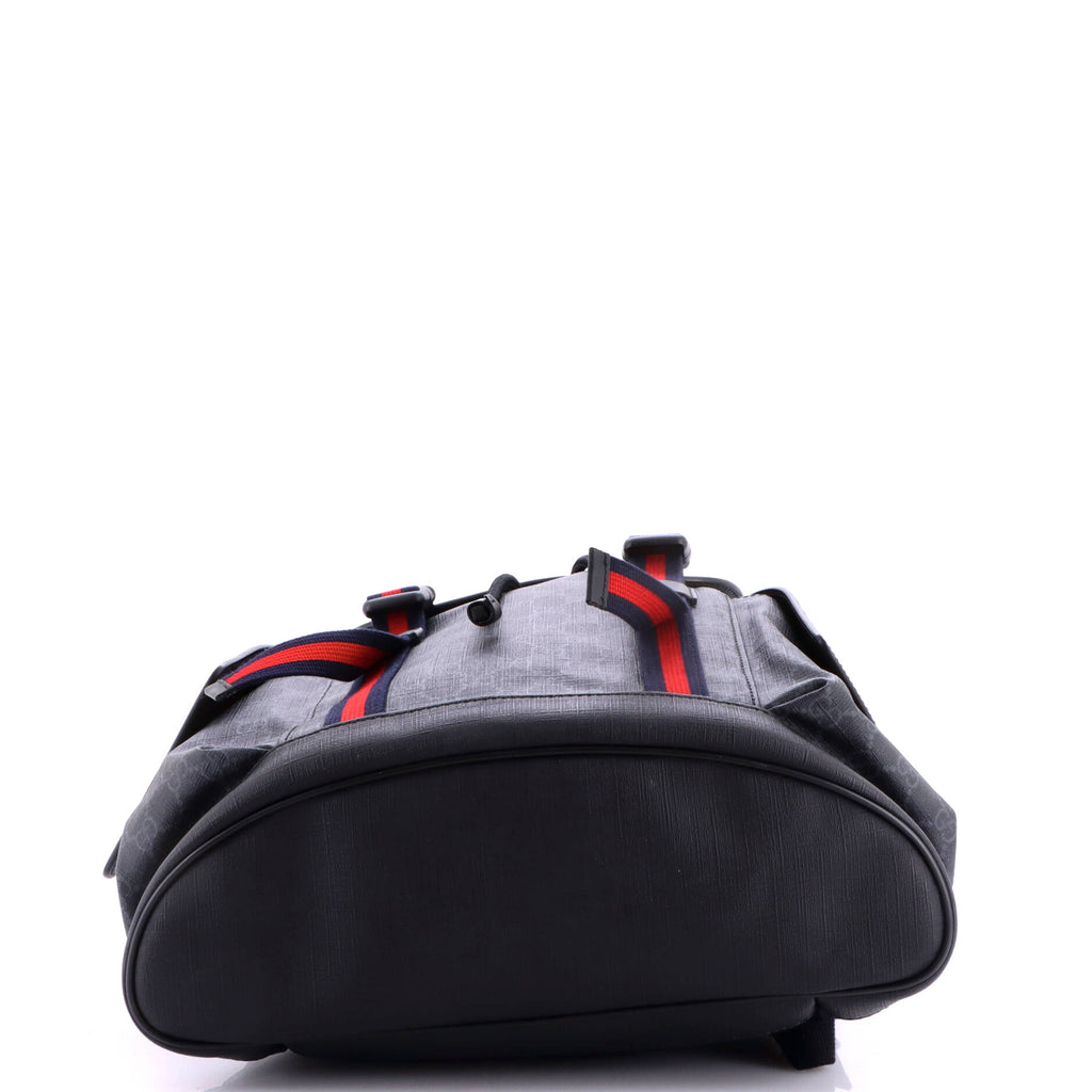 Double Pocket Buckle Backpack GG Coated Canvas Large