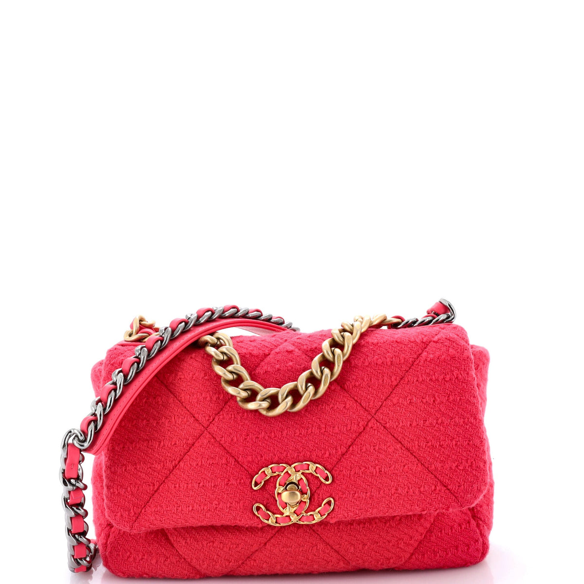 19 Flap Bag Quilted Tweed Medium
