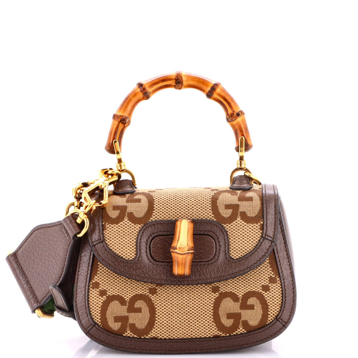 Bamboo 1947 Top Handle Bag Jumbo GG Canvas Mini