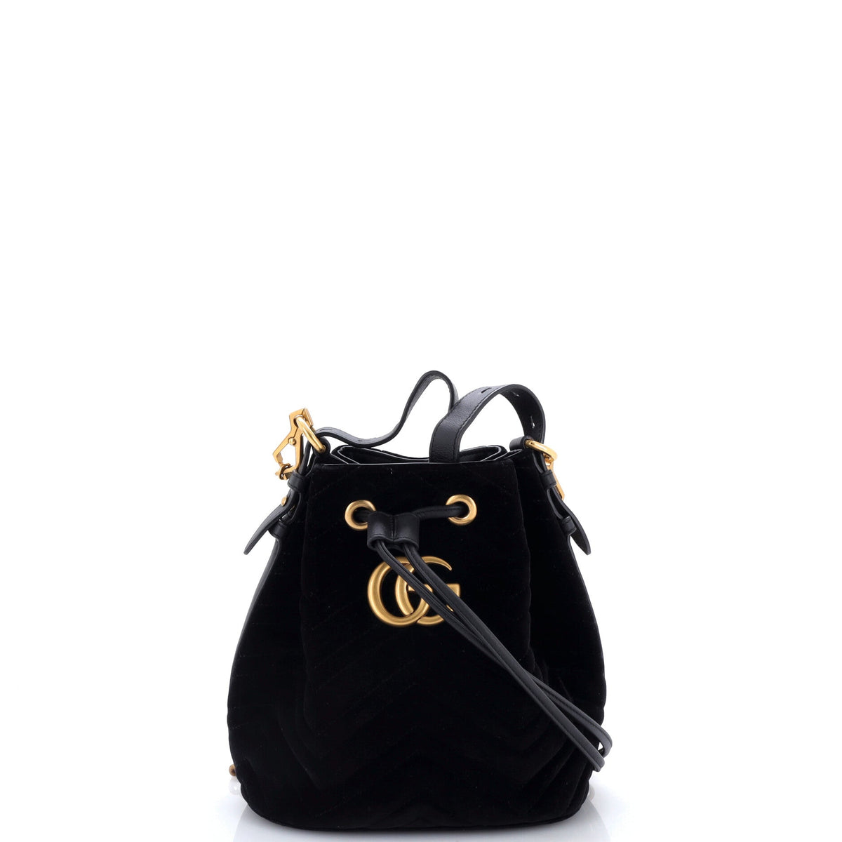 GG Marmont Bucket Bag Matelasse Velvet Small