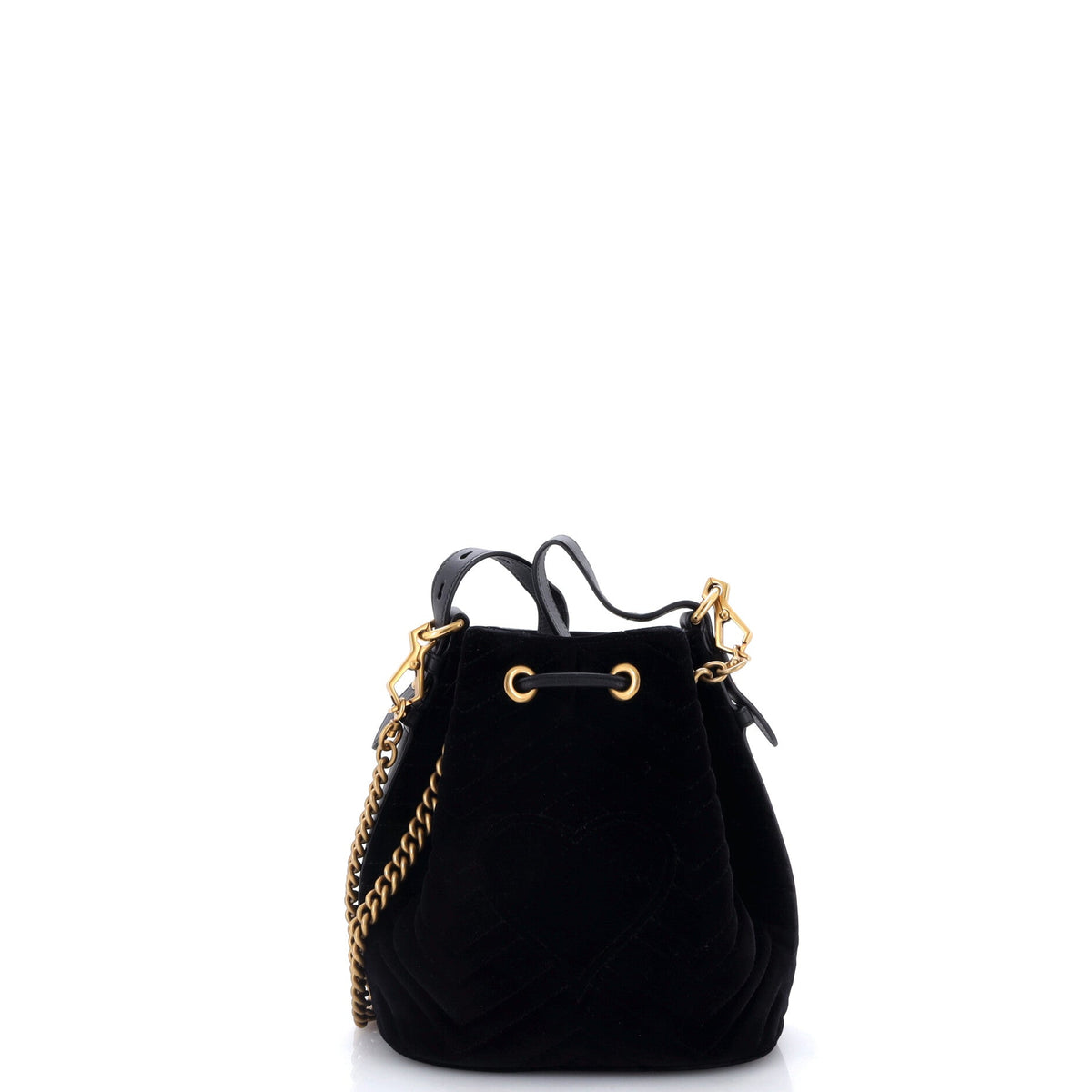 GG Marmont Bucket Bag Matelasse Velvet Small