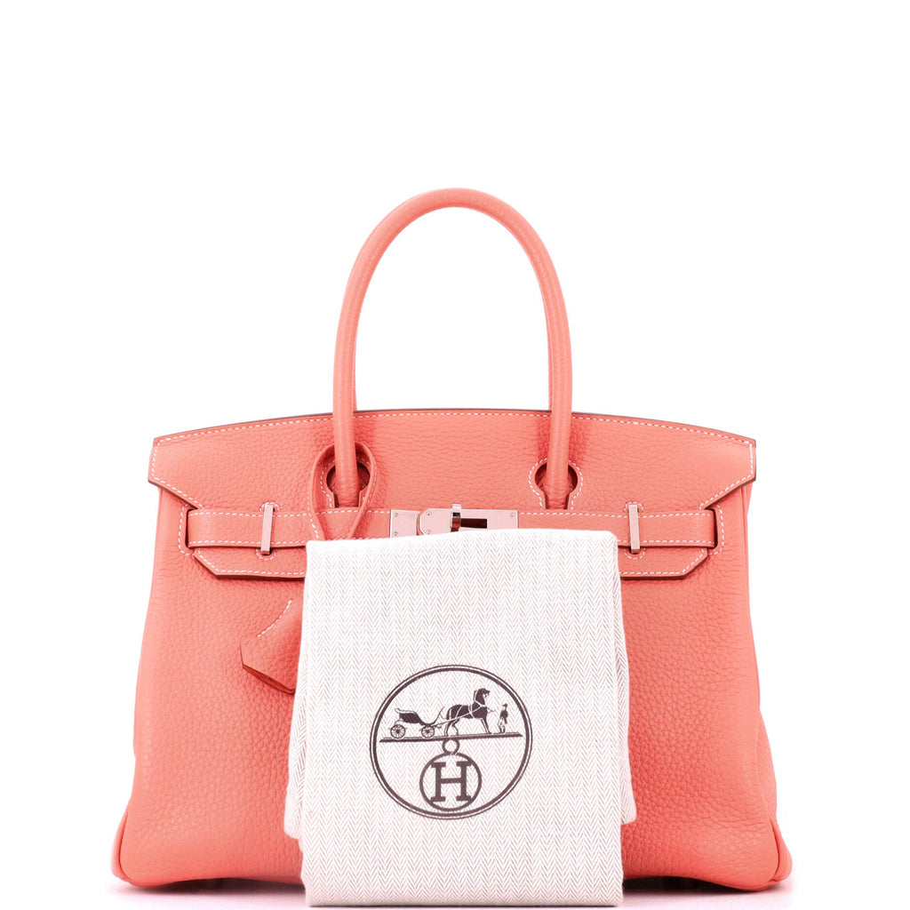 Birkin Handbag Crevette Clemence with Palladium Hardware 30