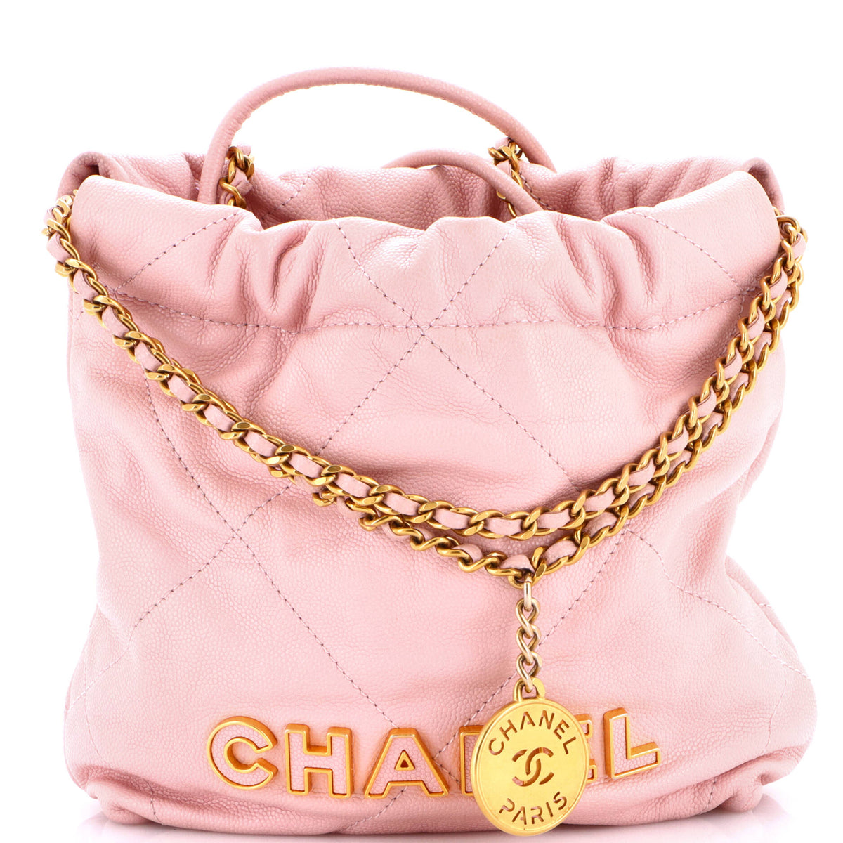22 Chain Hobo Quilted Caviar Mini
