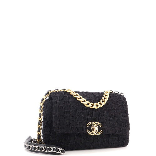 19 Flap Bag Quilted Tweed Medium