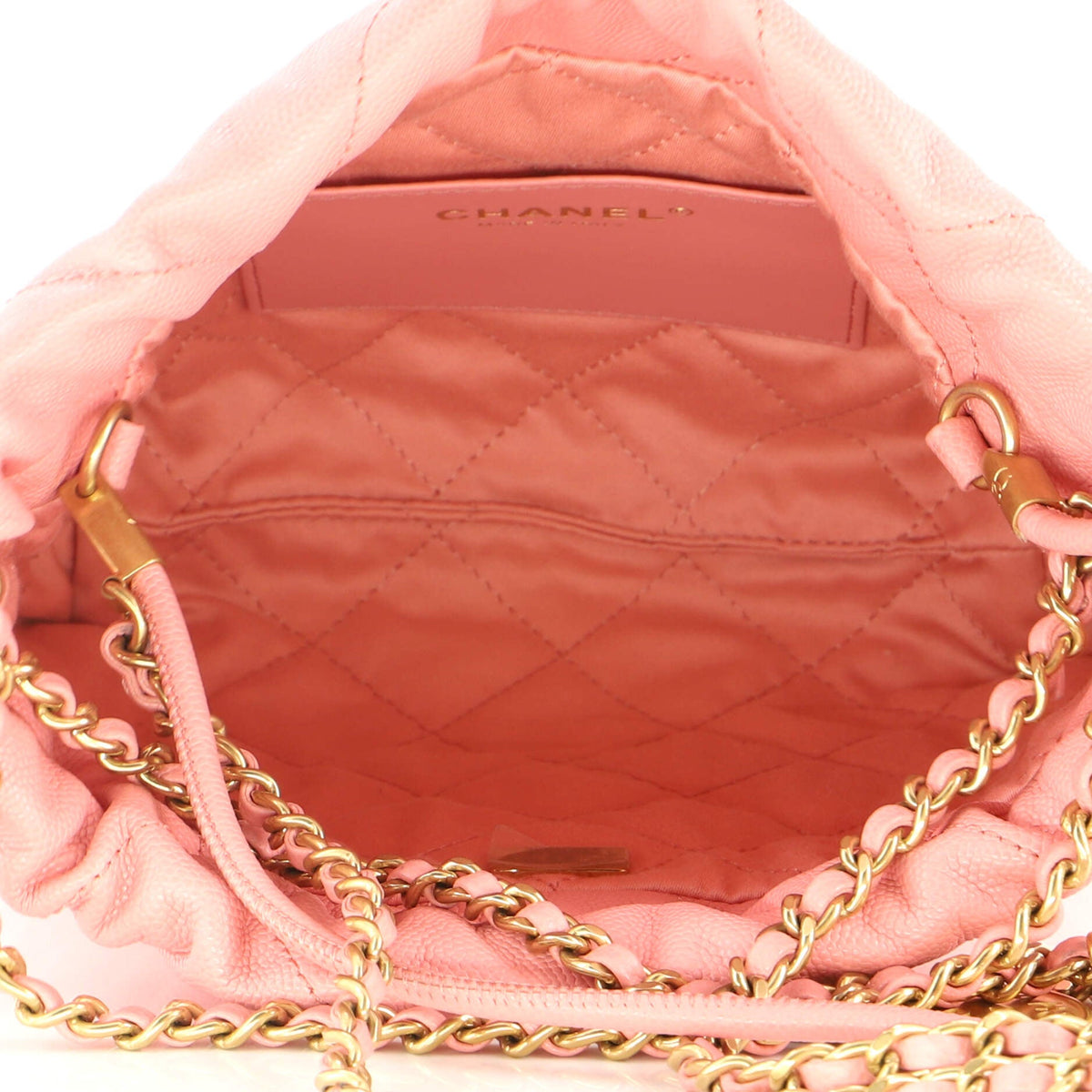 22 Chain Hobo Quilted Caviar Mini