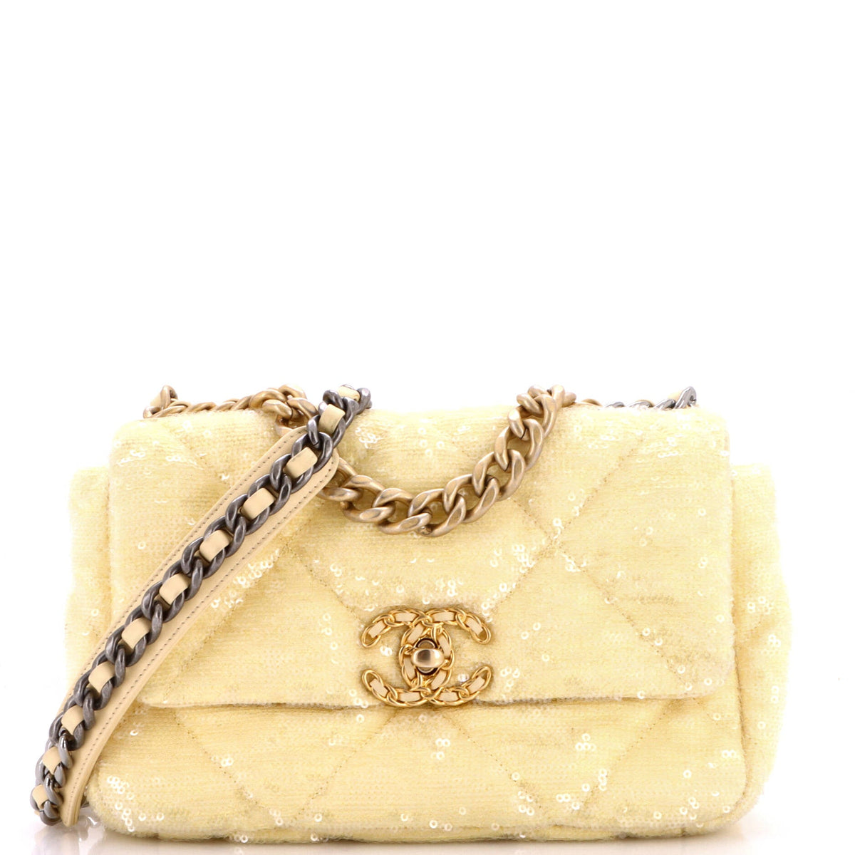 19 Flap Bag Quilted Sequins Medium