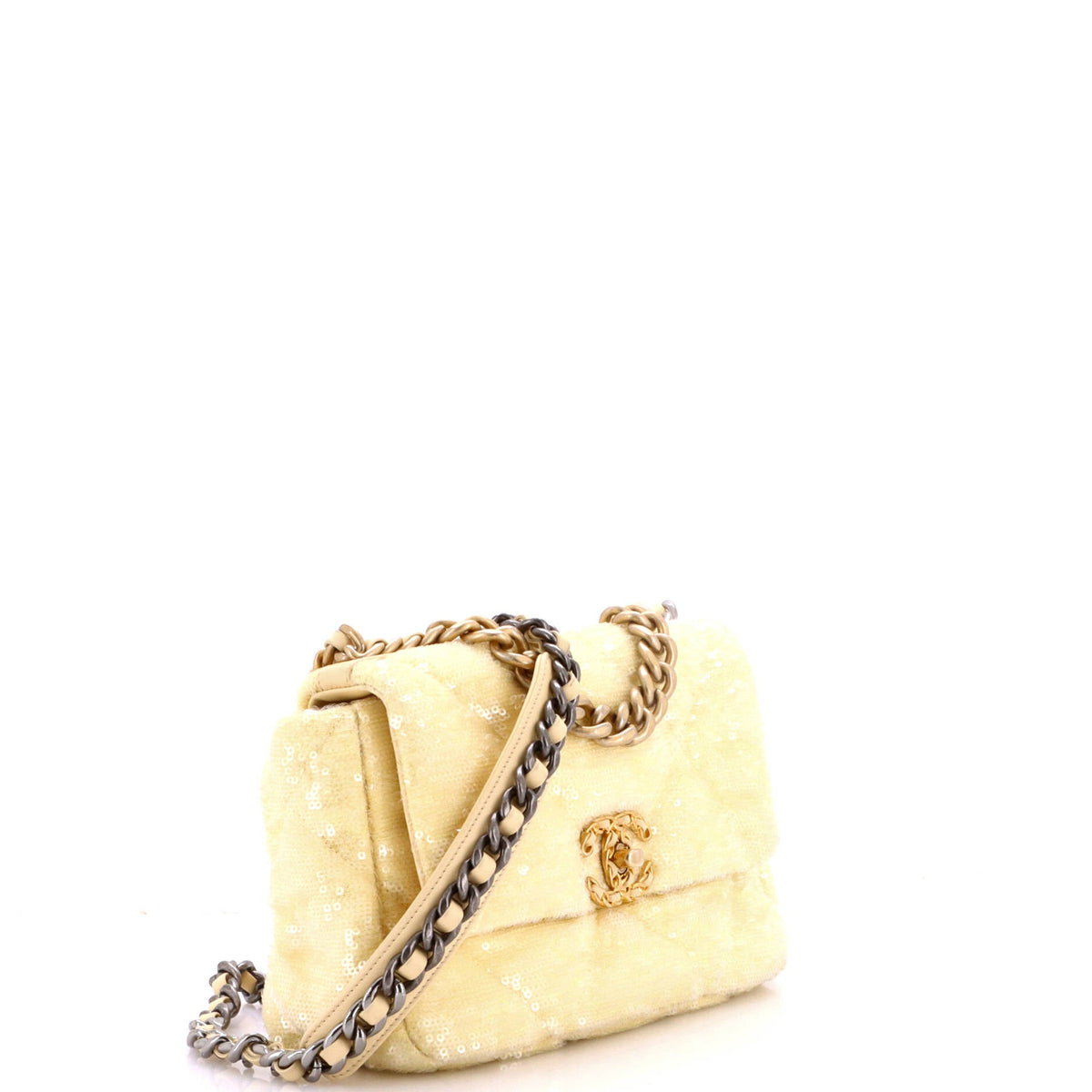 19 Flap Bag Quilted Sequins Medium