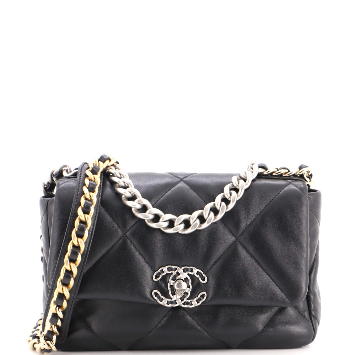 19 Flap Bag Quilted Leather Medium