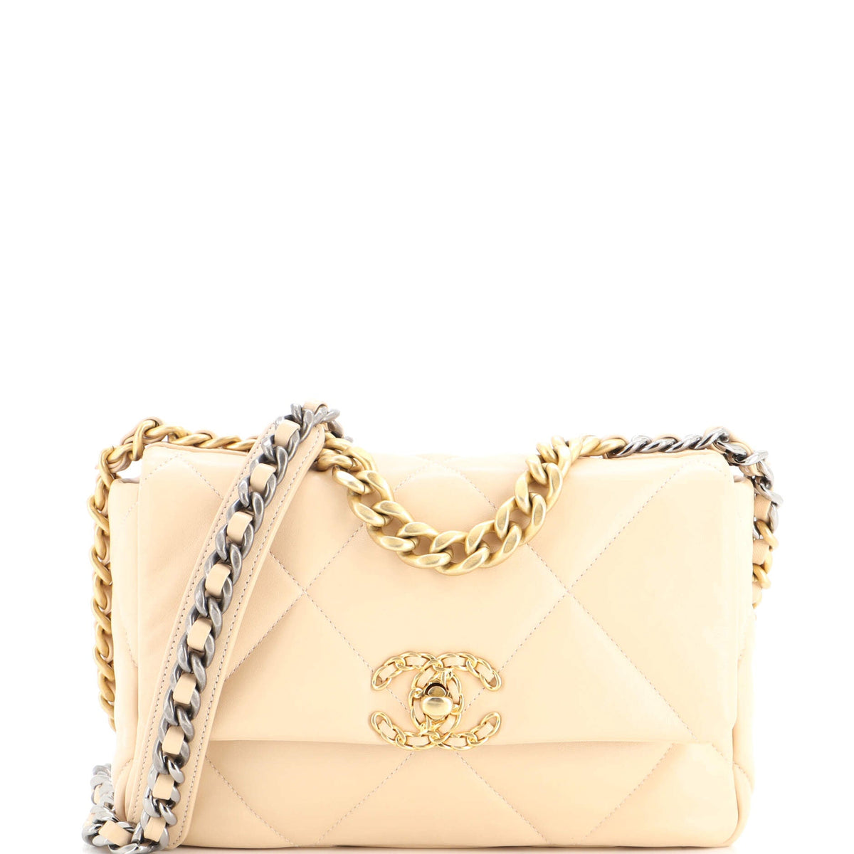 19 Flap Bag Quilted Leather Medium