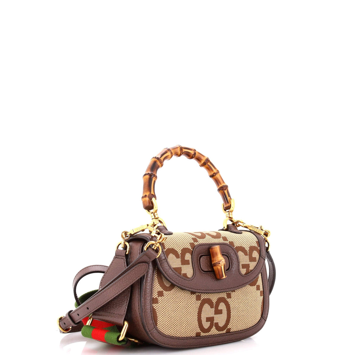 Bamboo 1947 Top Handle Bag Jumbo GG Canvas Small