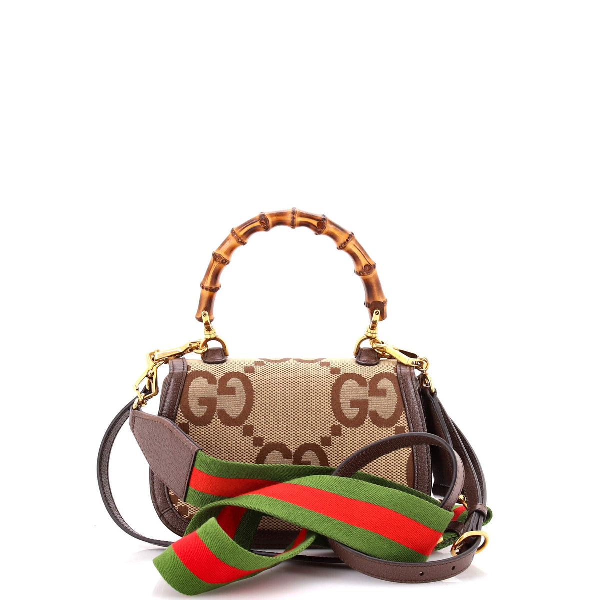 Bamboo 1947 Top Handle Bag Jumbo GG Canvas Small