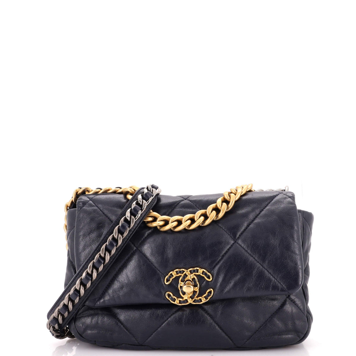 19 Flap Bag Quilted Leather Medium