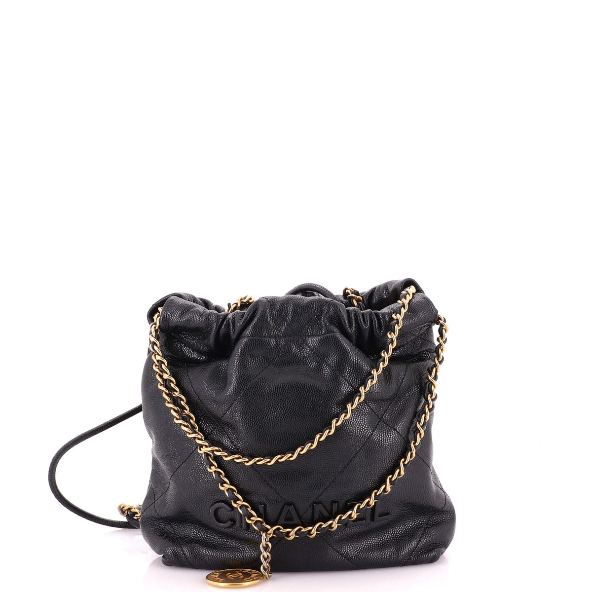22 Chain Hobo Quilted Caviar Mini