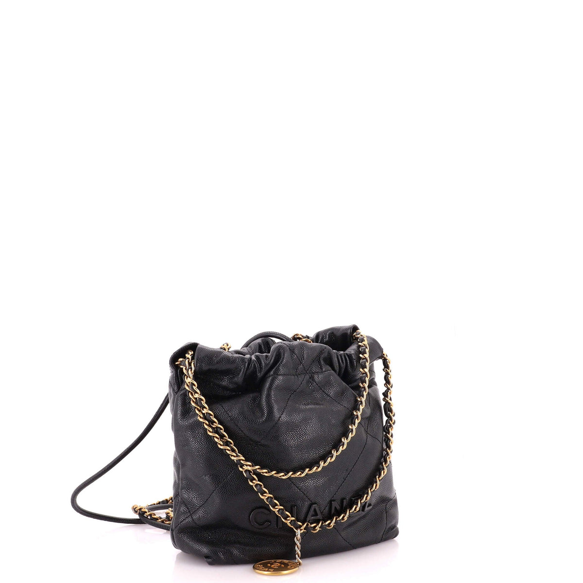 22 Chain Hobo Quilted Caviar Mini