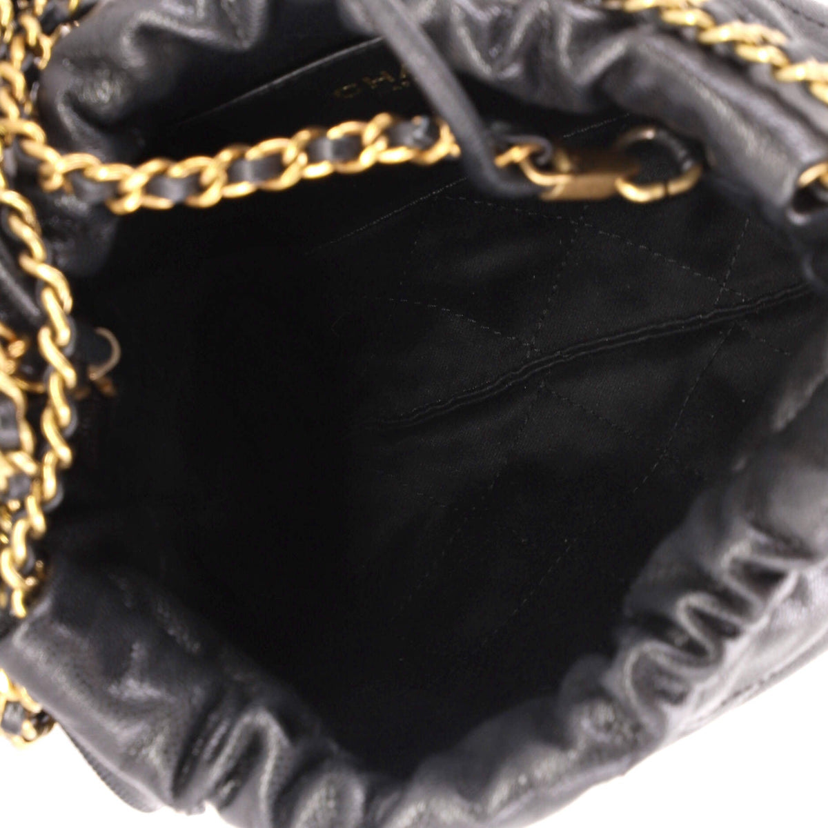 22 Chain Hobo Quilted Caviar Mini