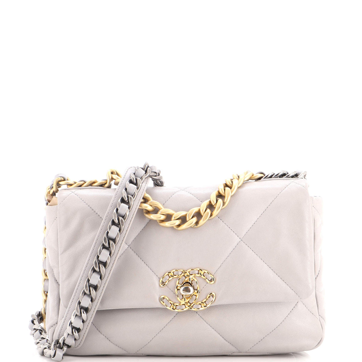 19 Flap Bag Quilted Leather Medium