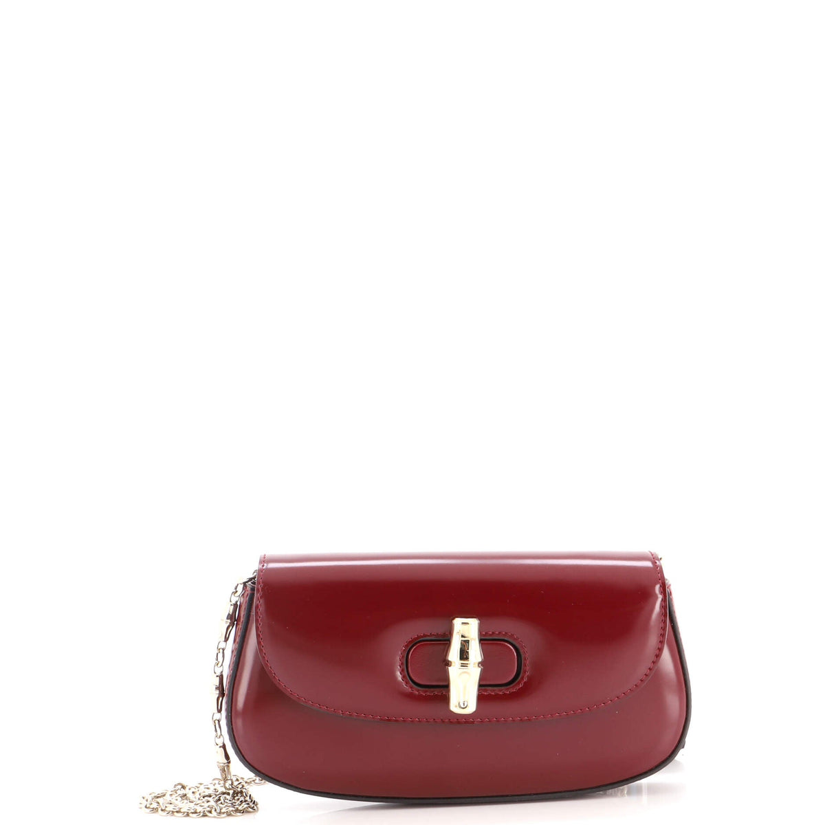 Bamboo Night Chain Clutch Leather Small