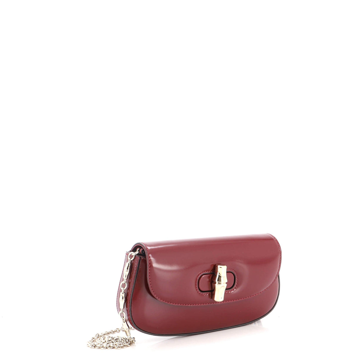 Bamboo Night Chain Clutch Leather Small