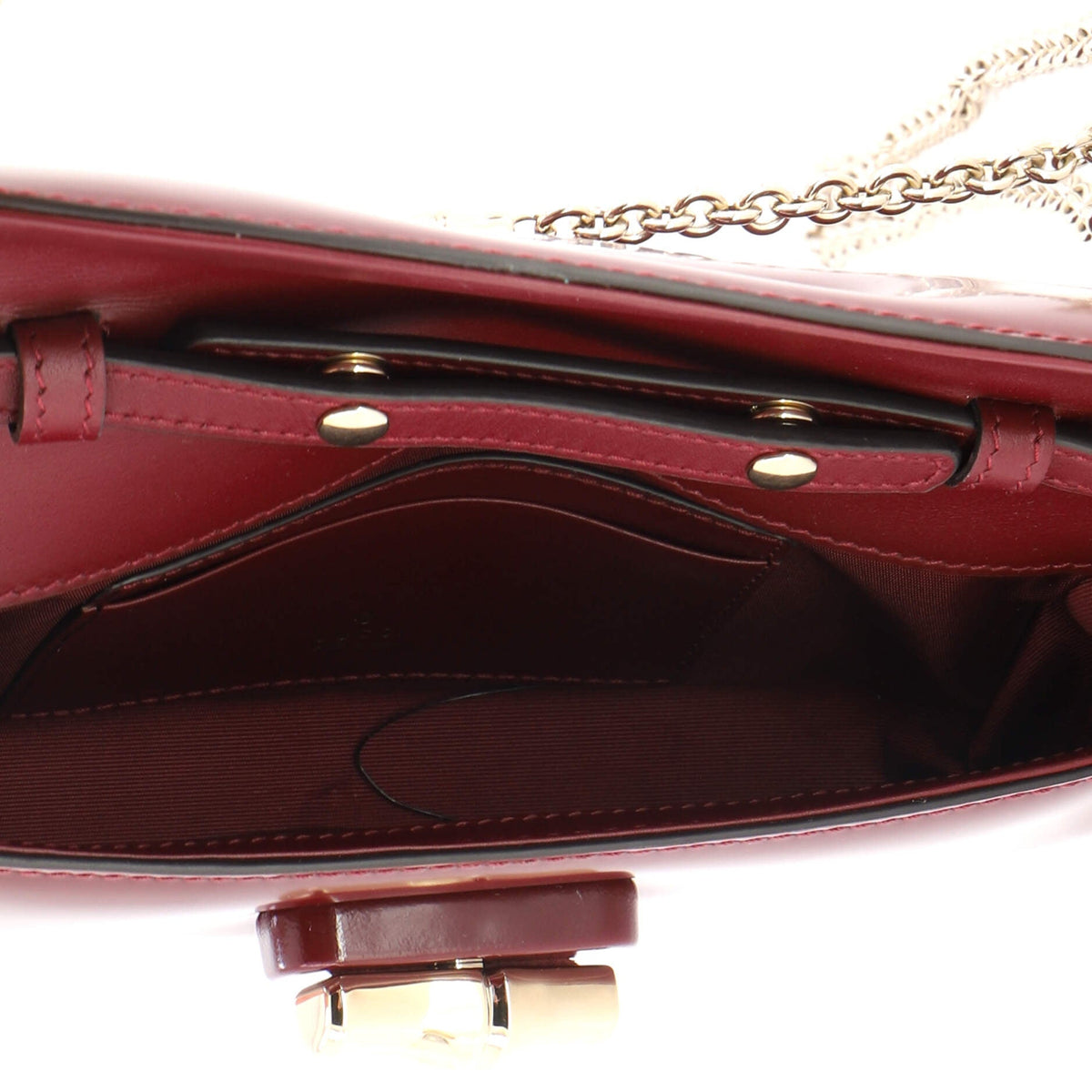 Bamboo Night Chain Clutch Leather Small