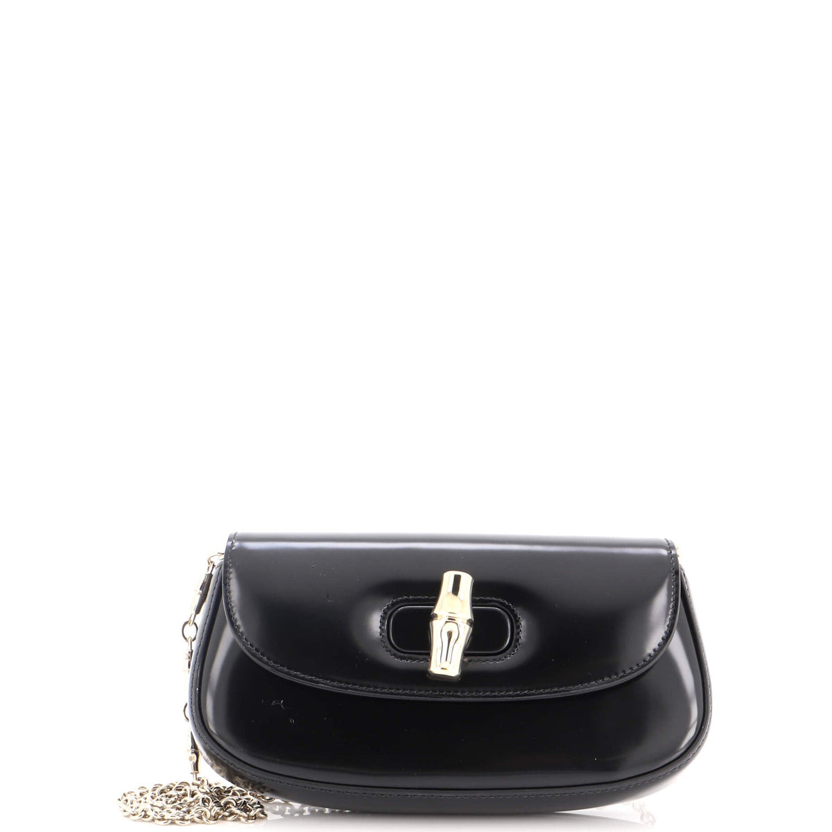 Bamboo Night Chain Clutch Leather Small