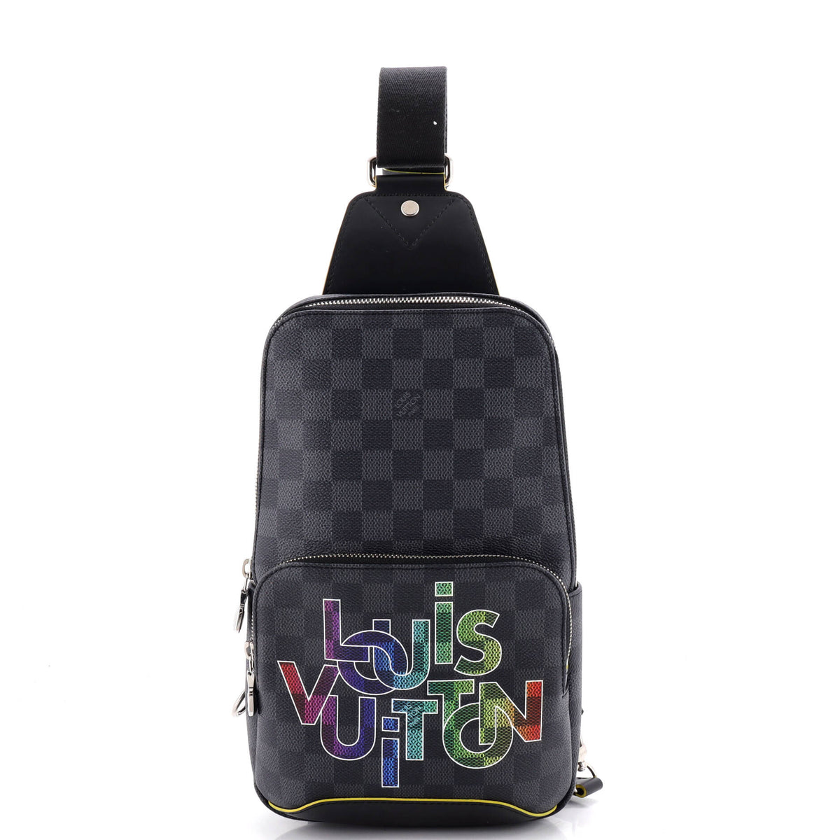 Avenue Sling Bag Limited Edition Interlinked Logo Damier Graphite