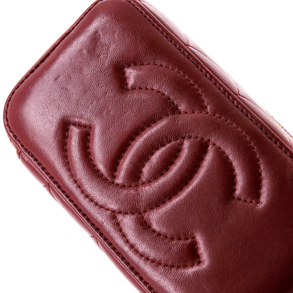 All Slide Long Vanity Case with Chain Quilted Lambskin Small