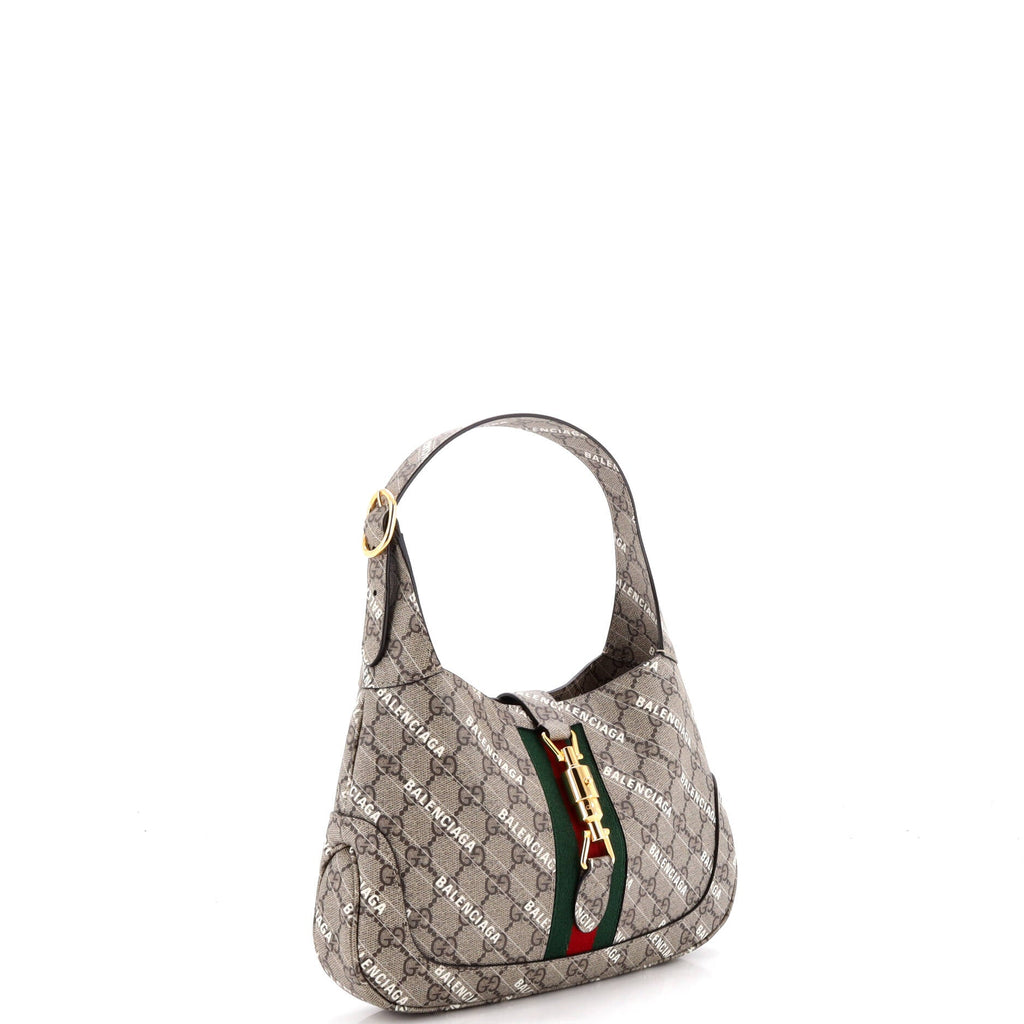 x Balenciaga The Hacker Project Jackie 1961 Hobo GG Coated Canvas Small