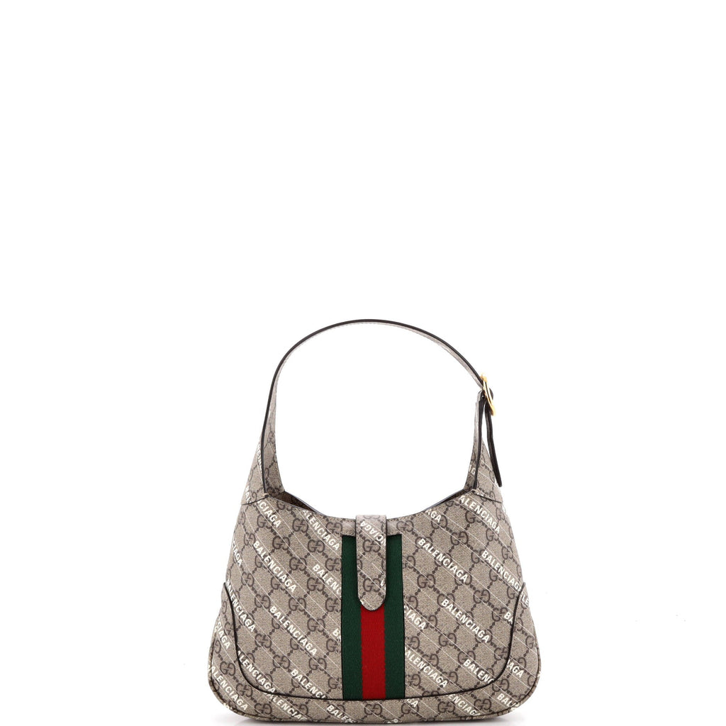 x Balenciaga The Hacker Project Jackie 1961 Hobo GG Coated Canvas Small