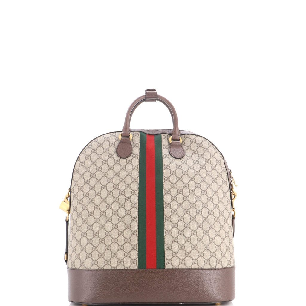 Savoy Web Bowling Tote GG Coated Canvas and Leather Small