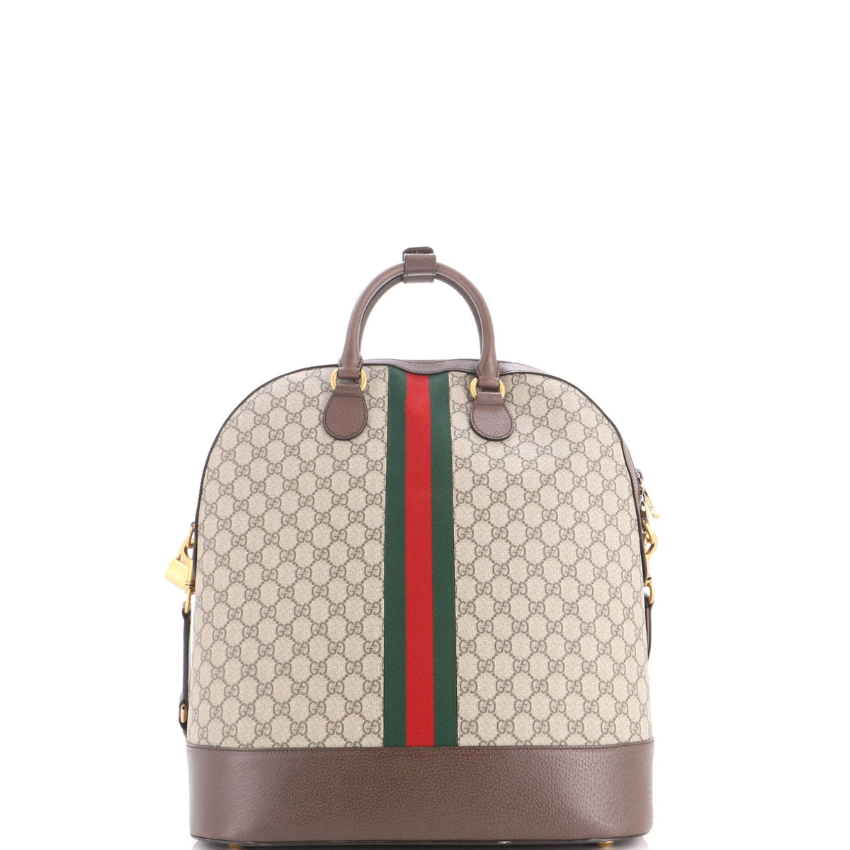 Savoy Web Bowling Tote GG Coated Canvas and Leather Small