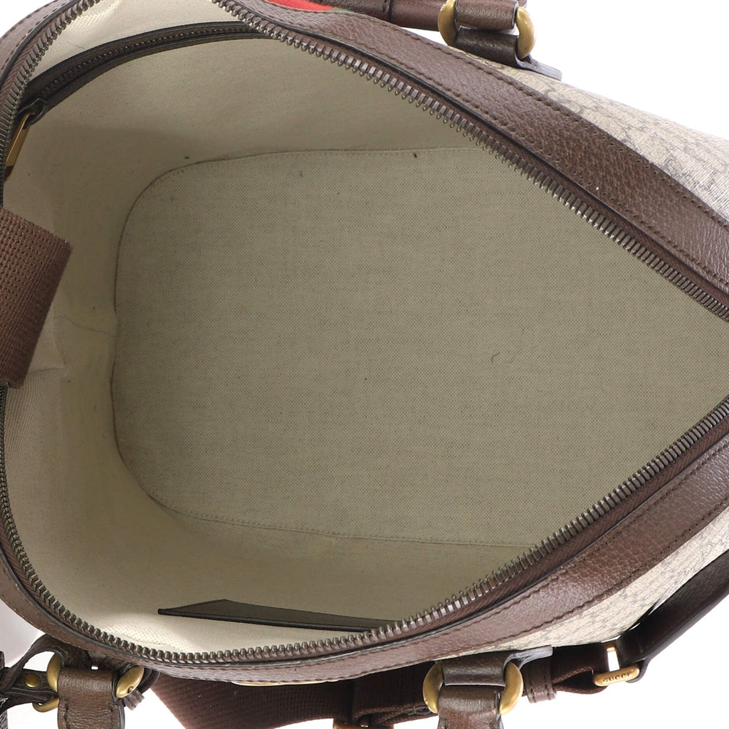 Savoy Web Bowling Tote GG Coated Canvas and Leather Small