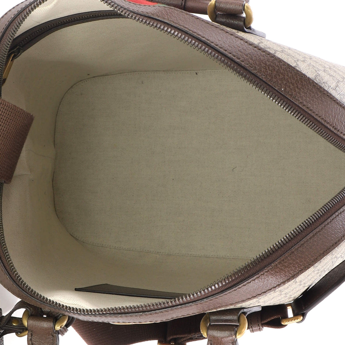 Savoy Web Bowling Tote GG Coated Canvas and Leather Small