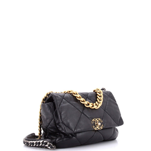 19 Flap Bag Quilted Leather Large
