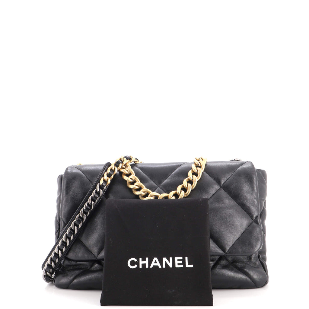 19 Flap Bag Quilted Leather Maxi