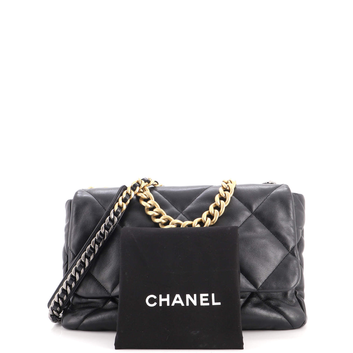 19 Flap Bag Quilted Leather Maxi
