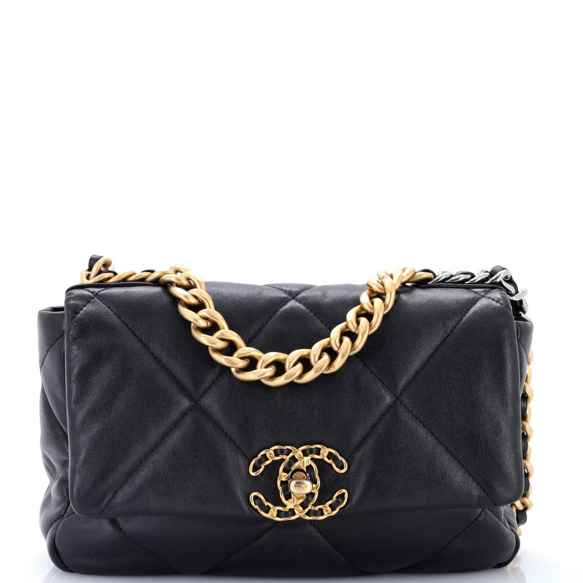 19 Flap Bag Quilted Leather Medium