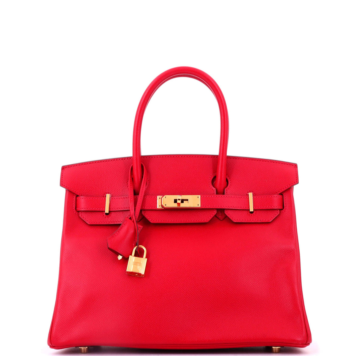 Birkin Handbag Rouge Vif Epsom with Gold Hardware 30