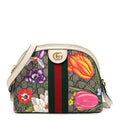 GG Supreme Monogram Flora Web GG Small Ophidia Dome Shoulder Bag White