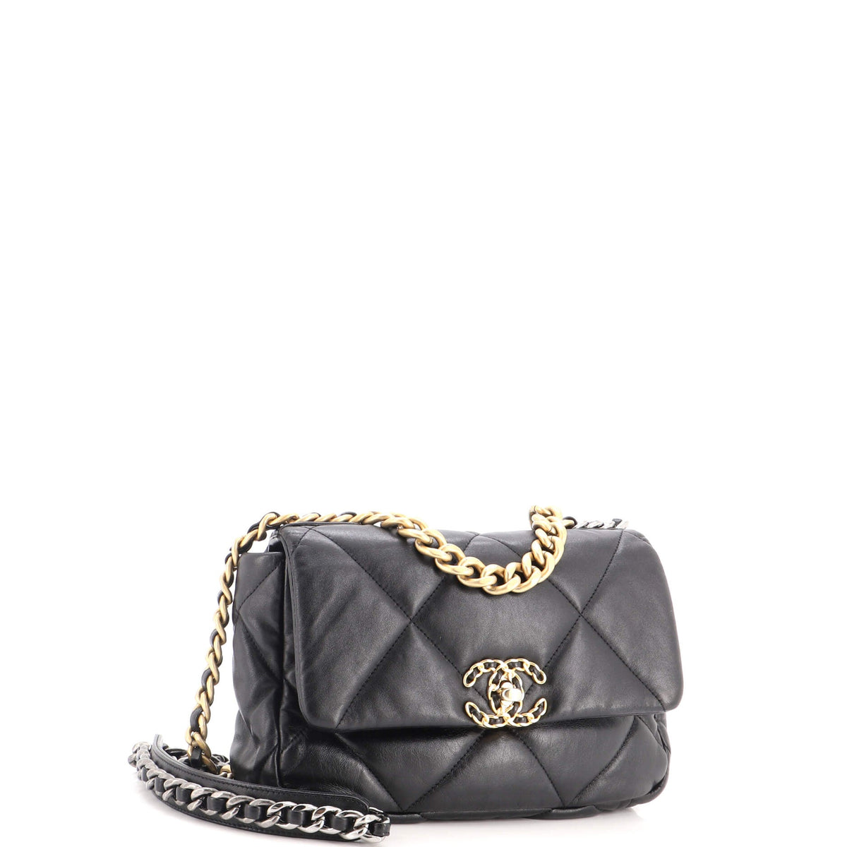 19 Flap Bag Quilted Leather Medium
