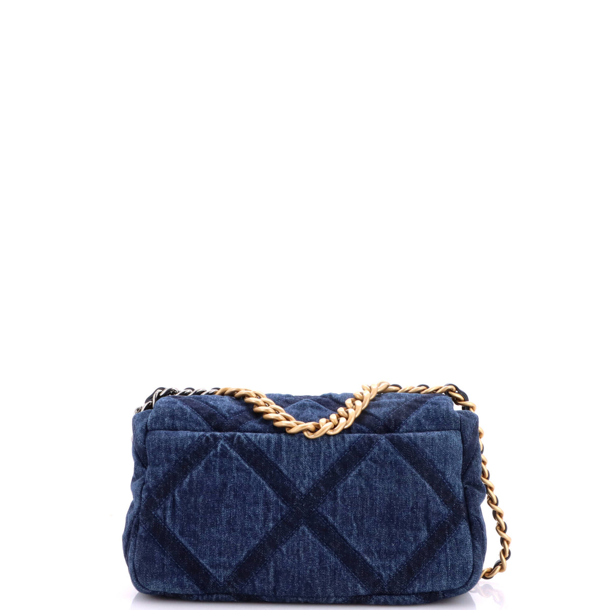 19 Flap Bag Quilted Denim Medium