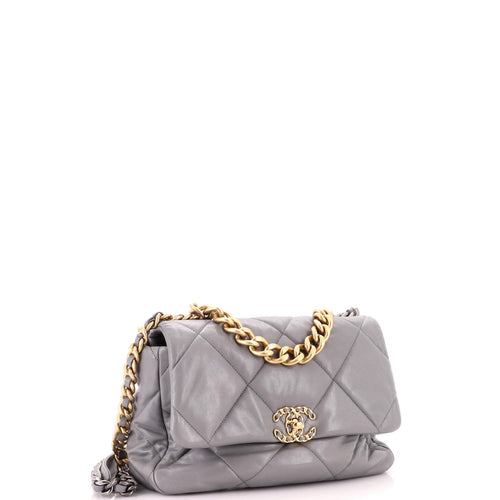 19 Flap Bag Quilted Leather Large