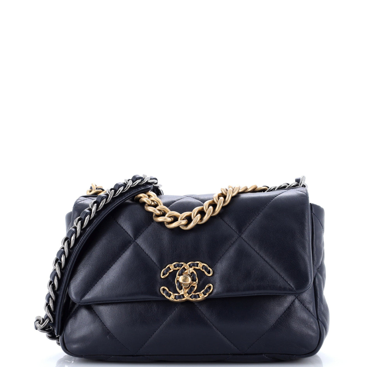 19 Flap Bag Quilted Leather Medium