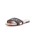 Women's Dway Flat Sandals Embroidered Canvas